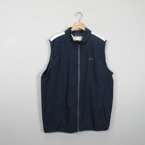 Under Armour Men's Loose Fit Vest Navy Blue XXL Lightweight Full Zip Performance